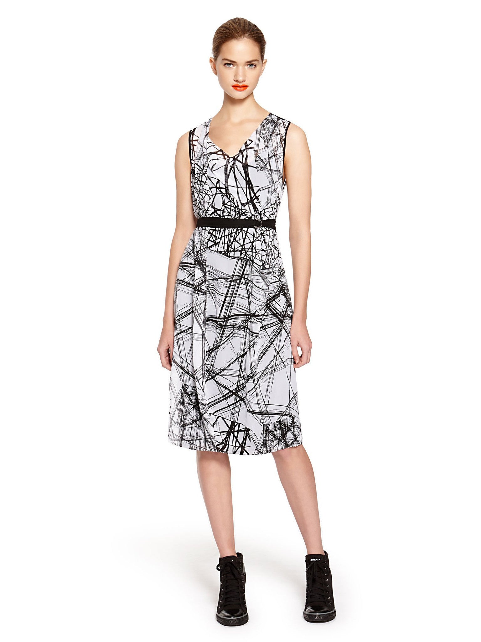 Image 1 of - DKNYPURE DRAPE NECK DRESS