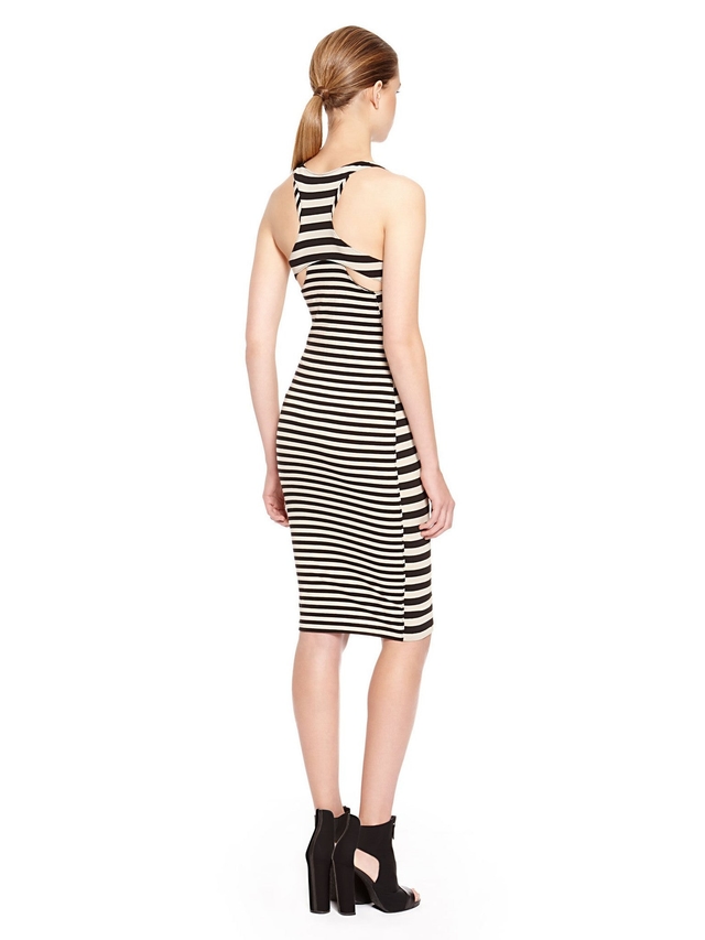 Image 2 of a product MIXED STRIPE SLEEVELESS DRESS